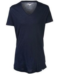 T-shirt con scollo a v blu scuro