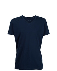 T-shirt con scollo a v blu scuro di ATM Anthony Thomas Melillo