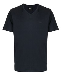 T-shirt con scollo a v blu scuro di BOSS