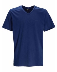 T-shirt con scollo a v blu scuro di BOSS