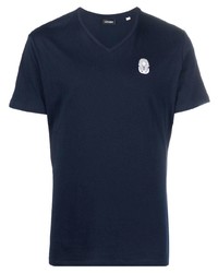 T-shirt con scollo a v blu scuro di Cenere Gb