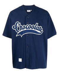 T-shirt con scollo a v blu scuro di Chocoolate