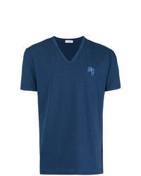 T-shirt con scollo a v blu scuro di Dolce & Gabbana Underwear