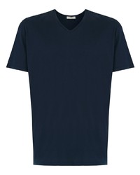 T-shirt con scollo a v blu scuro di Egrey