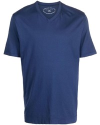 T-shirt con scollo a v blu scuro di Fedeli