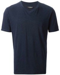 T-shirt con scollo a v blu scuro di Hydrogen