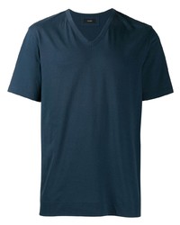 T-shirt con scollo a v blu scuro di Joseph