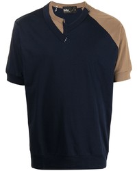 T-shirt con scollo a v blu scuro di Kolor