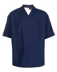 T-shirt con scollo a v blu scuro di Low Brand