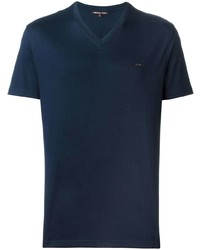 T-shirt con scollo a v blu scuro di Michael Kors