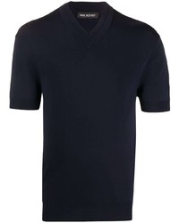 T-shirt con scollo a v blu scuro di Neil Barrett