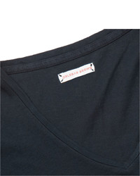 T-shirt con scollo a v blu scuro di Orlebar Brown