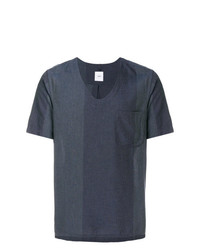 T-shirt con scollo a v blu scuro di Ts(S)
