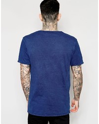 T-shirt con scollo a v blu scuro di Scotch & Soda