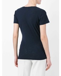 T-shirt con scollo a v blu scuro di James Perse