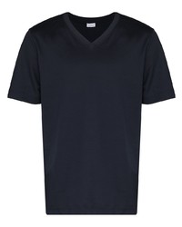 T-shirt con scollo a v blu scuro di Zimmerli