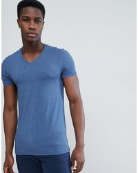 T-shirt con scollo a v blu di ASOS DESIGN