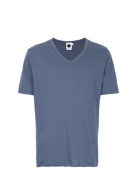 T-shirt con scollo a v blu di Bassike