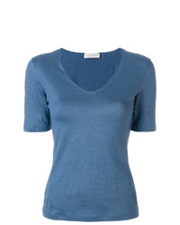 T-shirt con scollo a v blu di Le Tricot Perugia