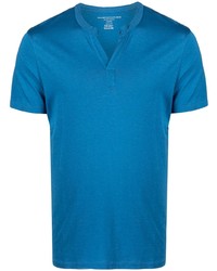 T-shirt con scollo a v blu di Majestic Filatures