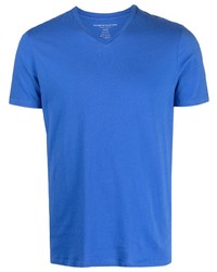 T-shirt con scollo a v blu di Majestic Filatures