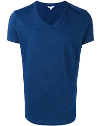 T-shirt con scollo a v blu di Orlebar Brown