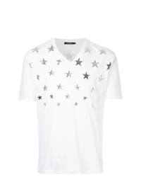 T-shirt con scollo a v con stelle bianca di GUILD PRIME