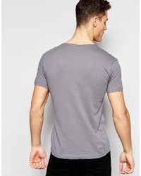 T-shirt con scollo a v grigia di Esprit