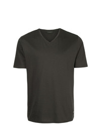 T-shirt con scollo a v grigio scuro di D'urban
