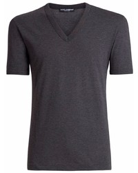 T-shirt con scollo a v grigio scuro di Dolce & Gabbana