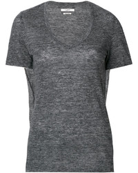 T-shirt con scollo a v grigio scuro di Etoile Isabel Marant