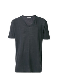 T-shirt con scollo a v grigio scuro di Etro