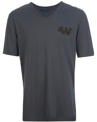 T-shirt con scollo a v grigio scuro di Golden Goose Deluxe Brand