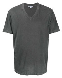 T-shirt con scollo a v grigio scuro di James Perse