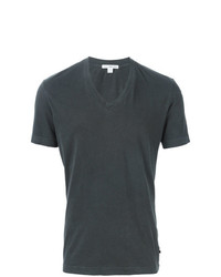T-shirt con scollo a v grigio scuro di James Perse