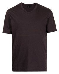 T-shirt con scollo a v melanzana scuro di James Perse