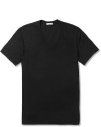 T-shirt con scollo a v nera