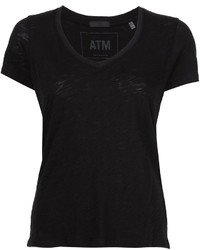 T-shirt con scollo a v nera di ATM Anthony Thomas Melillo