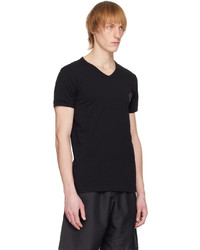 T-shirt con scollo a v nera di Versace Underwear