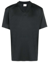 T-shirt con scollo a v nera di Courrèges