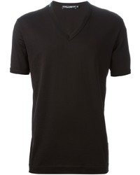 T-shirt con scollo a v nera di Dolce & Gabbana