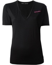 T-shirt con scollo a v nera di DSquared