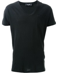 T-shirt con scollo a v nera di DSQUARED2