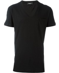 T-shirt con scollo a v nera di DSQUARED2