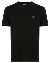 T-shirt con scollo a v nera di Ea7 Emporio Armani
