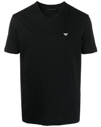 T-shirt con scollo a v nera di Emporio Armani