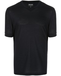 T-shirt con scollo a v nera di Giorgio Armani