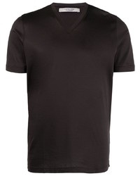 T-shirt con scollo a v nera di La Fileria For D'aniello