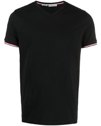 T-shirt con scollo a v nera di Moncler