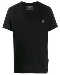 T-shirt con scollo a v nera di Philipp Plein